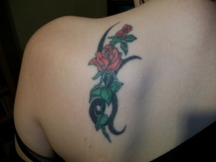 Rose Tattoo On Back